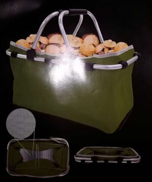 CESTA PORTA FUNGHI CON STRUTTURA IN ALLUMINIO 