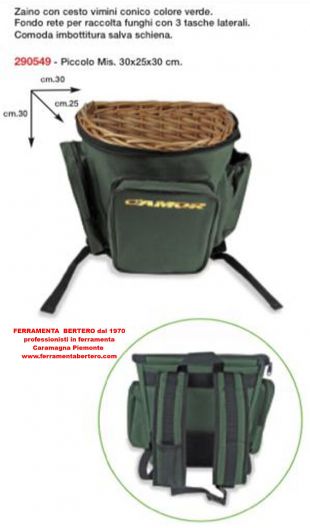 ZAINO CON CESTA PER FUNGHI CAMOR 